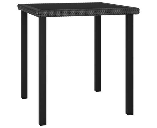 Set de masă și scaune de exterior, 5 piese, negru, poliratan, 3 image