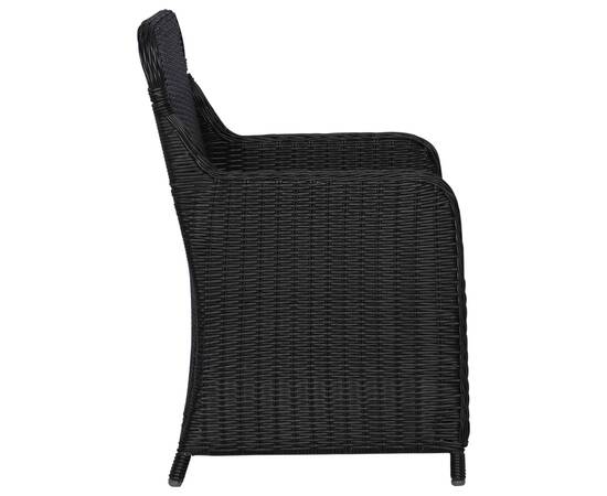 Set mobilier de grădină, 11 piese, negru, poliratan, 5 image