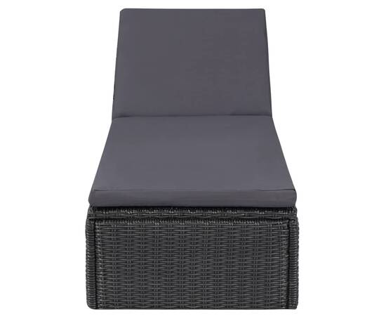 Set mobilier de grădină, 11 piese, negru, poliratan, 9 image