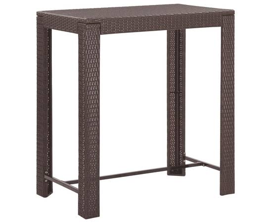 Set mobilier bar de grădină cu perne, 5 piese, maro, poliratan, 6 image