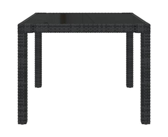 Set mobilier de exterior cu perne, 3 piese, negru, poliratan, 9 image