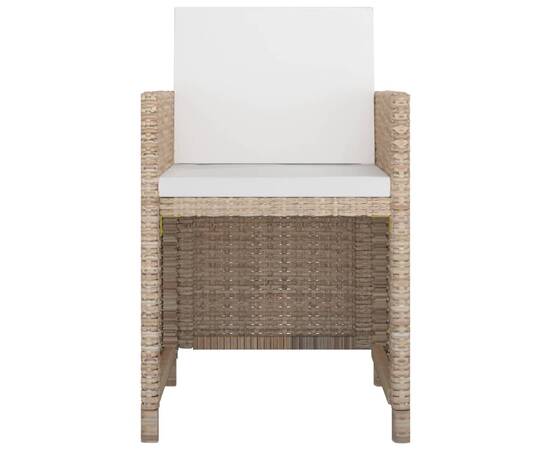 Set mobilier de exterior cu perne, 9 piese, bej, poliratan, 4 image