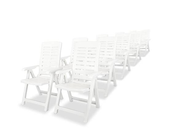 Set mobilier de exterior, 11 piese, alb, plastic, 3 image