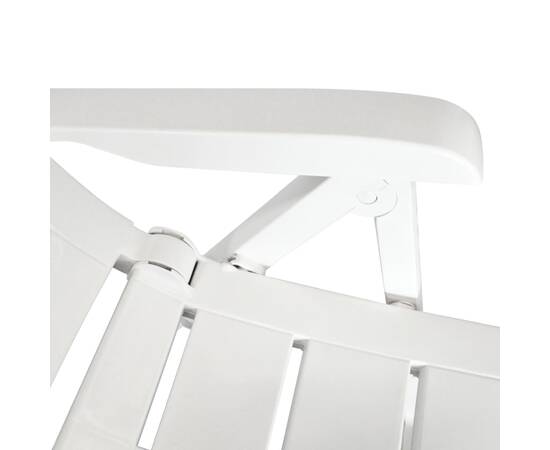 Set mobilier de exterior, 11 piese, alb, plastic, 8 image