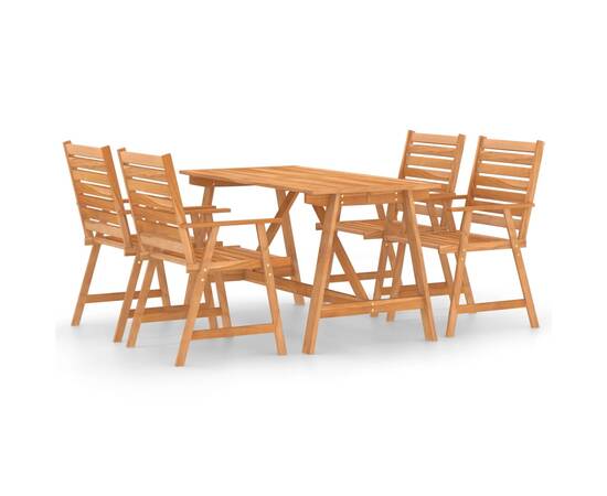 Set mobilier de grădină, 5 piese, lemn masiv de acacia, 2 image