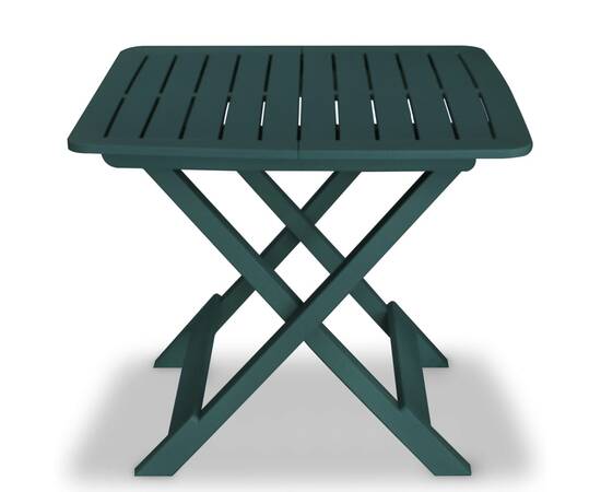 Set mobilier bistro pliabil, 3 piese, verde, plastic, 2 image