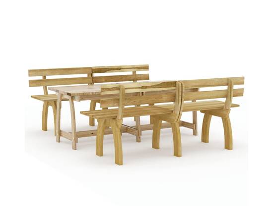 Set mobilier de exterior, 3 piese, lemn de pin tratat, 2 image