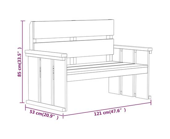 Set mobilier de exterior, 3 piese, lemn de pin tratat, 11 image