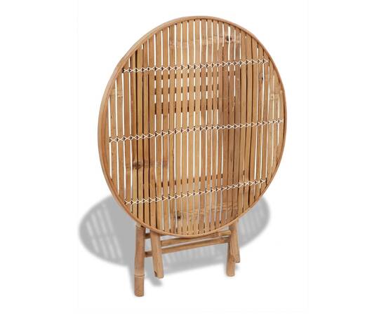 Set mobilier de exterior pliabil, 5 piese, bambus, 6 image
