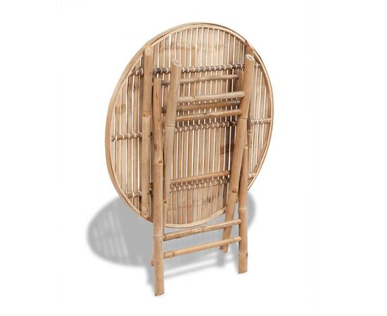 Set mobilier de exterior pliabil, 5 piese, bambus, 5 image