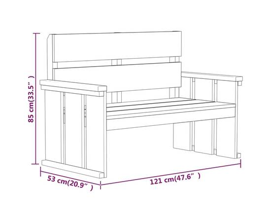 Set mobilier de grădină, 3 piese, lemn de pin tratat, 10 image