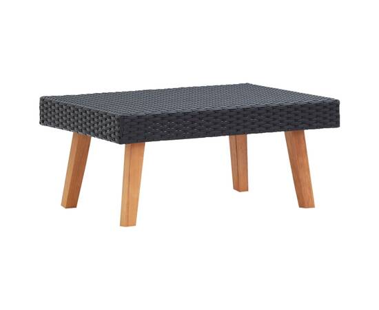 Set mobilier de grădină cu perne, 4 piese, negru, poliratan, 6 image