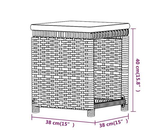 Set mobilier de grădină cu perne, 7 piese, gri, poliratan, 11 image