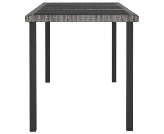 Set mobilier de masă pentru grădină, 9 piese, gri, poliratan, 5 image