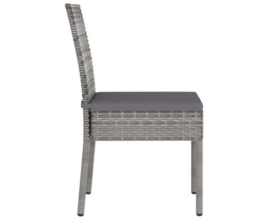 Set mobilier de masă pentru grădină, 9 piese, gri, poliratan, 9 image