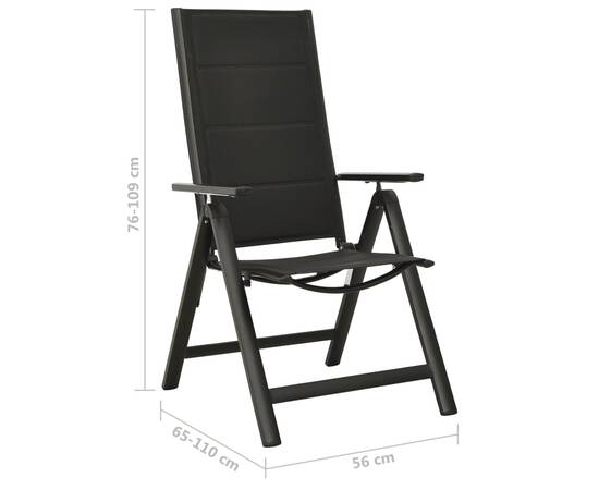 Set mobilier bistro, 5 piese, negru și antracit, 9 image