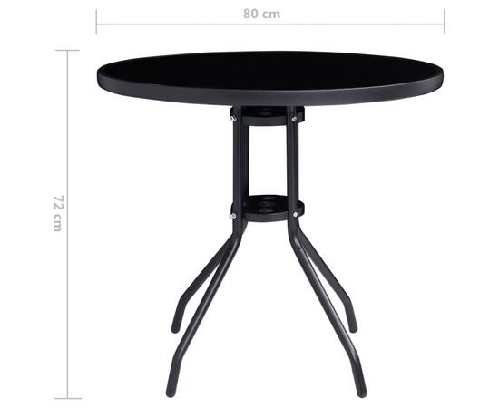 Set mobilier bistro, 5 piese, negru și antracit, 10 image