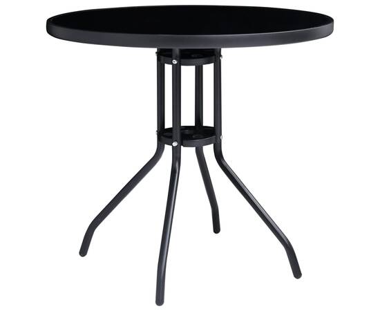 Set mobilier bistro, 5 piese, negru și antracit, 2 image