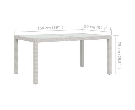 Set mobilier de exterior cu perne, 5 piese, alb, poliratan, 11 image