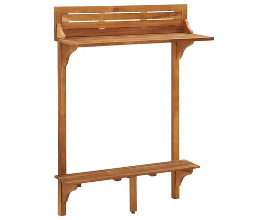 Set mobilier de bar de balcon, 3 piese, lemn masiv de acacia, 3 image