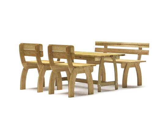Set mobilier de exterior, 4 piese, lemn de pin tratat, 2 image