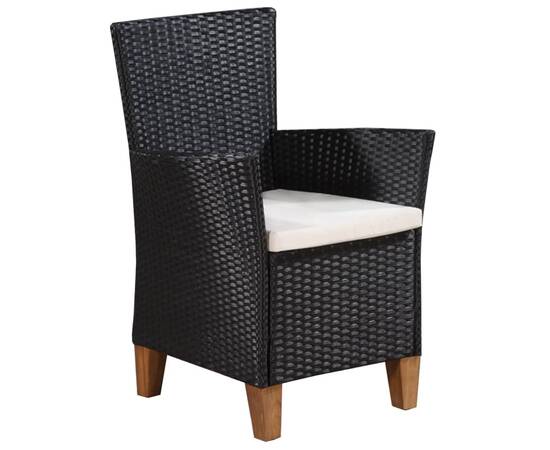 Set mobilier de exterior, 7 piese, negru și maro, poliratan, 5 image