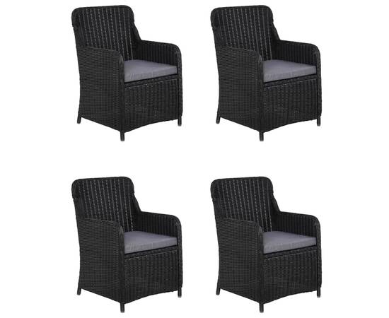 Set mobilier de grădină, 5 piese, negru, 2 image