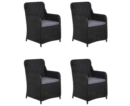 Set mobilier de grădină, 5 piese, negru, 5 image