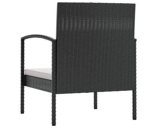 Set mobilier de grădină cu perne, 8 piese, negru, poliratan, 8 image