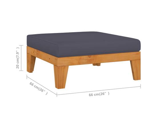 Set mobilier grădină cu perne, 8 piese, lemn masiv acacia, 11 image