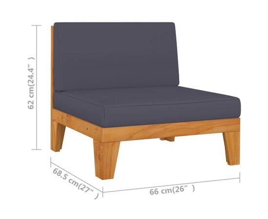 Set mobilier grădină cu perne, 8 piese, lemn masiv acacia, 10 image