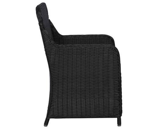 Set mobilier pentru grădină, 7 piese, negru, 8 image