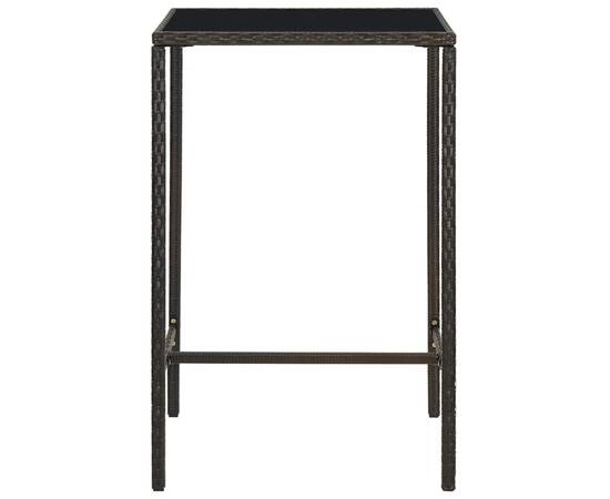 Set mobilier bar de grădină cu perne, 5 piese, maro, poliratan, 4 image