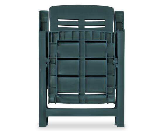 Set mobilier de exterior, 11 piese, verde, plastic, 7 image