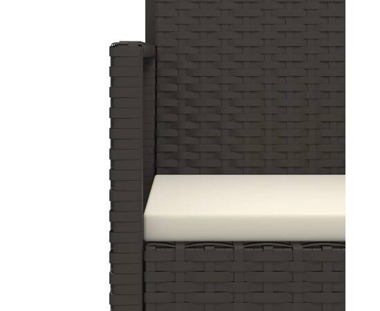 Set mobilier de exterior cu perne, 4 piese, negru, poliratan, 6 image