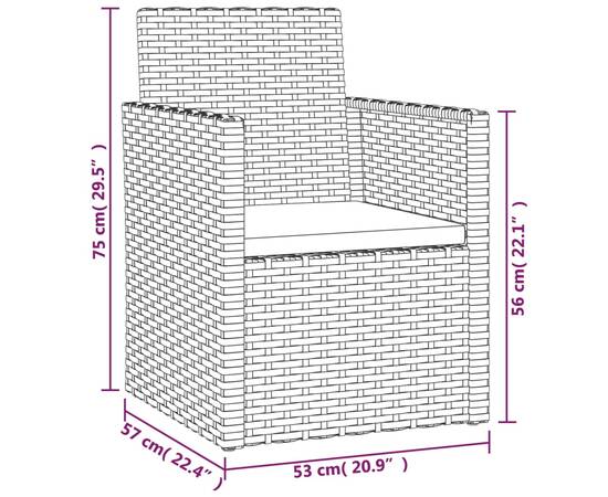 Set mobilier de exterior cu perne, 4 piese, negru, poliratan, 8 image