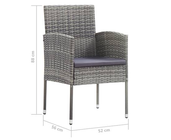 Set mobilier pentru grădină, 7 piese, gri, 8 image