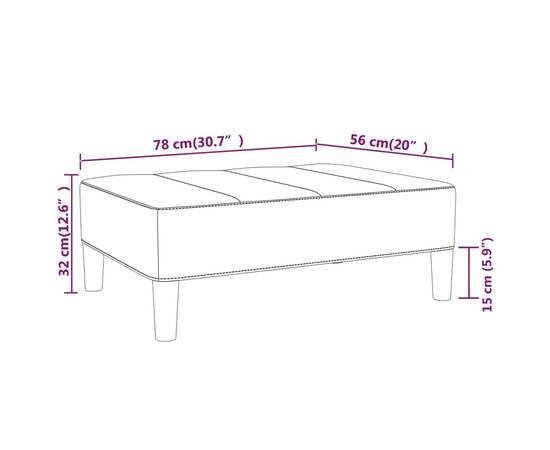 Taburet, galben, 78x56x32 cm, catifea, 6 image