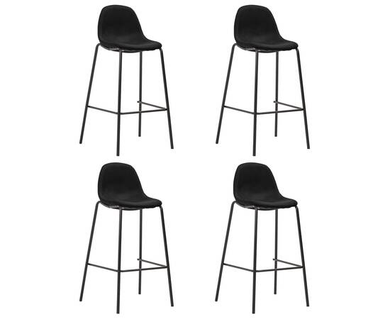 Set mobilier de bar, 5 piese, negru, material textil, 6 image