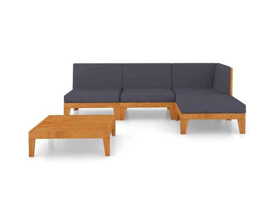 Set mobilier de grădină cu perne, 5 piese, lemn masiv de acacia, 3 image