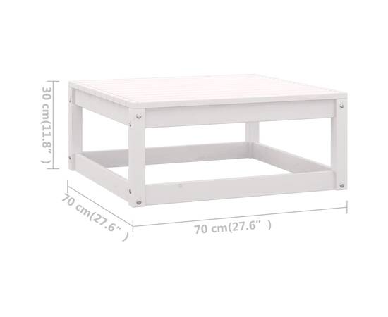 Set mobilier de grădină cu perne, 9 piese, alb, lemn masiv pin, 10 image