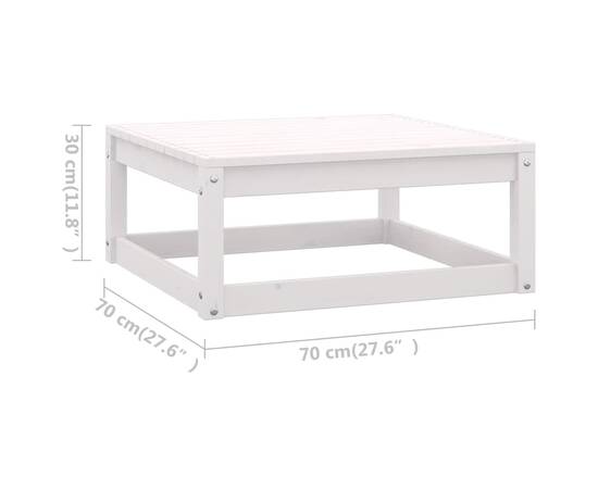 Set mobilier de grădină cu perne, 9 piese, alb, lemn masiv pin, 11 image