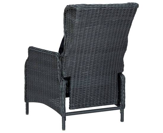 Set mobilier exterior cu perne, 9 piese, gri închis, poliratan, 6 image