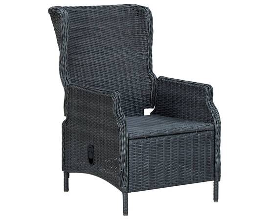 Set mobilier exterior cu perne, 9 piese, gri închis, poliratan, 4 image