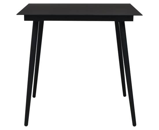 Set mobilier de exterior, 5 piese, negru, frânghie și oțel, 3 image