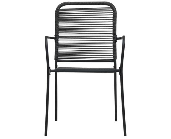 Set mobilier de exterior, 5 piese, negru, frânghie și oțel, 6 image