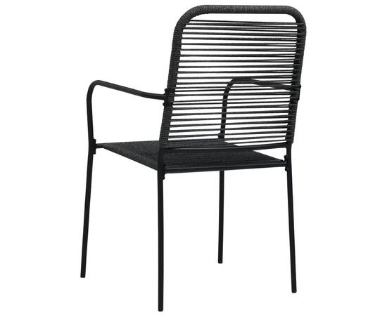 Set mobilier de exterior, 5 piese, negru, frânghie și oțel, 8 image