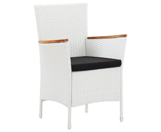 Set mobilier de exterior, 7 piese, alb, poliratan, 6 image