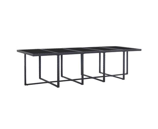 Set mobilier de exterior cu perne, 15 piese, negru, poliratan, 5 image