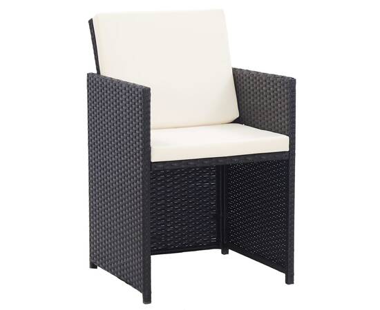 Set mobilier de exterior cu perne, 15 piese, negru, poliratan, 7 image